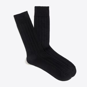 J. Crew Black Ribbed Dress Socks